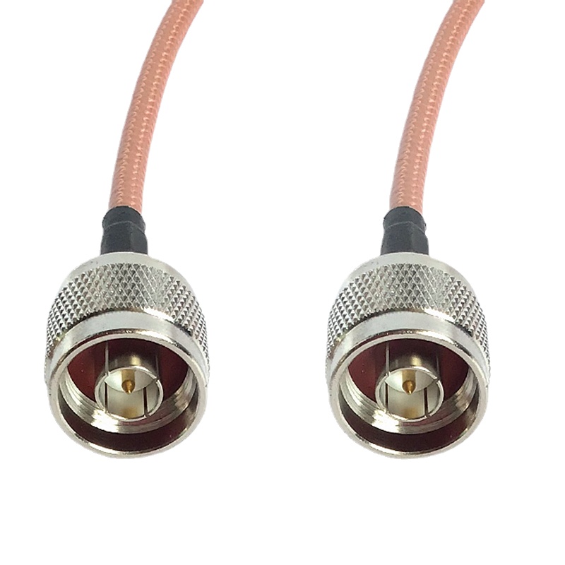 Cable de doble blindaje RG400, enchufe macho L16 N a conector macho L16 N, adaptador de puente Coaxial RF recto,
