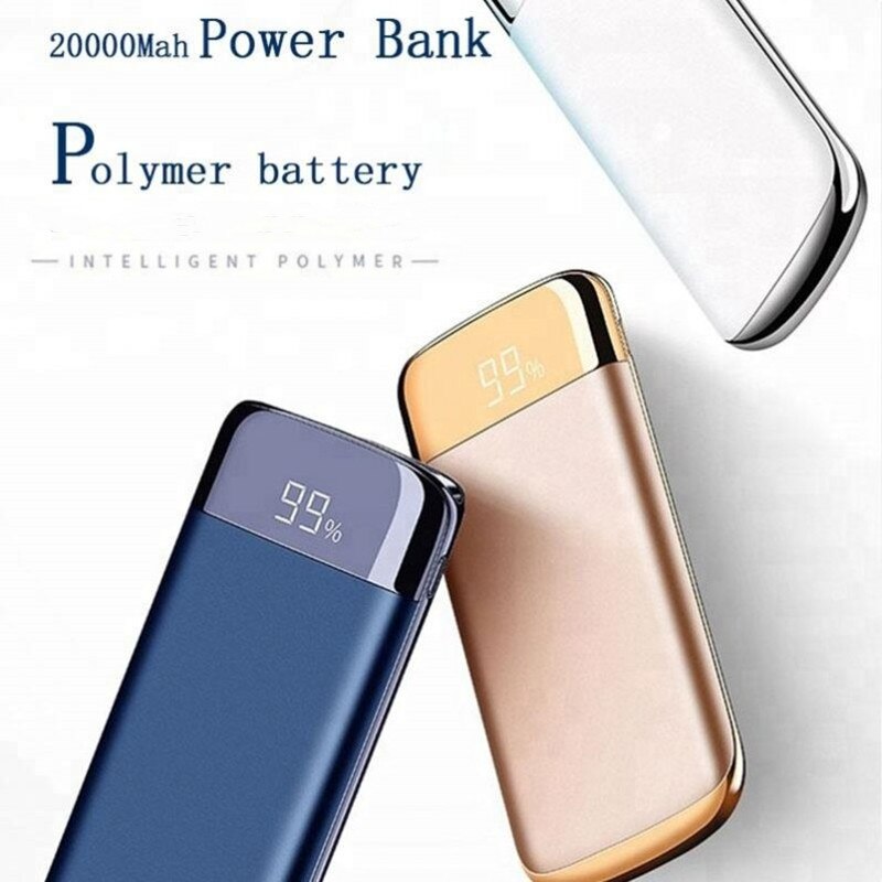 Power Bank20000mAh Ultra-Thin Portable Mobile Phone Battery External Power Charger Foriphone Xiaomi Mi Huawei Mobile Power Bank