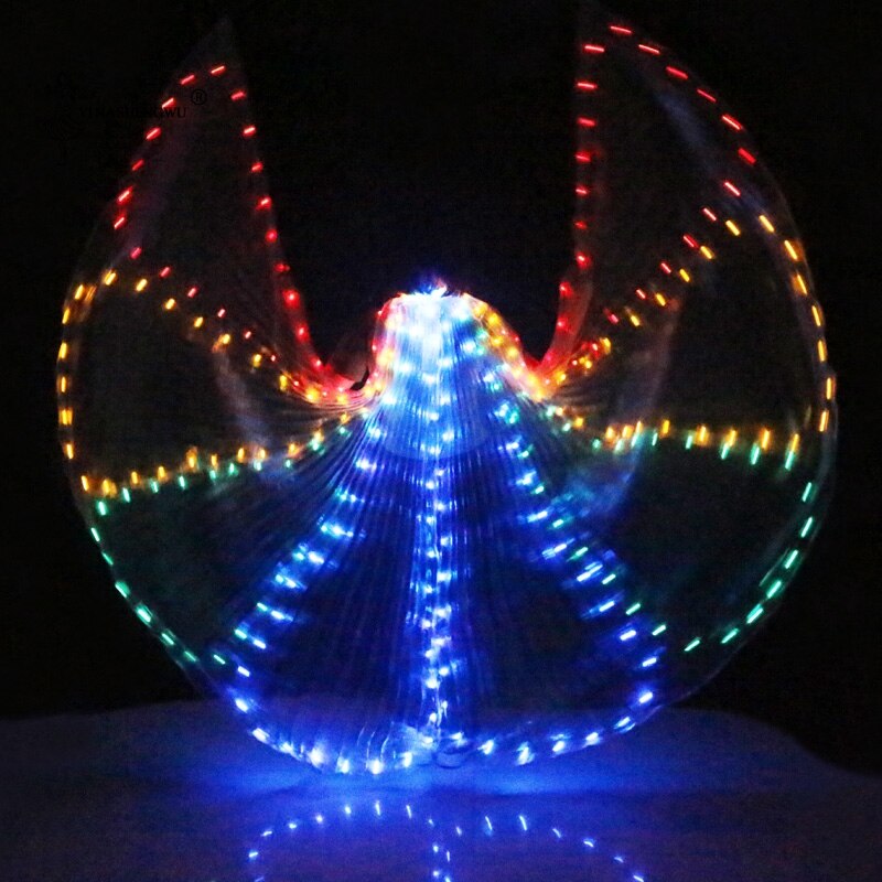 Vlinder kleurrijke buikdansvoorstelling kostuum led vleugels dansaccessoires meisjes led vleugels kostuum led vlindervleugels: Kleurrijke vlinder