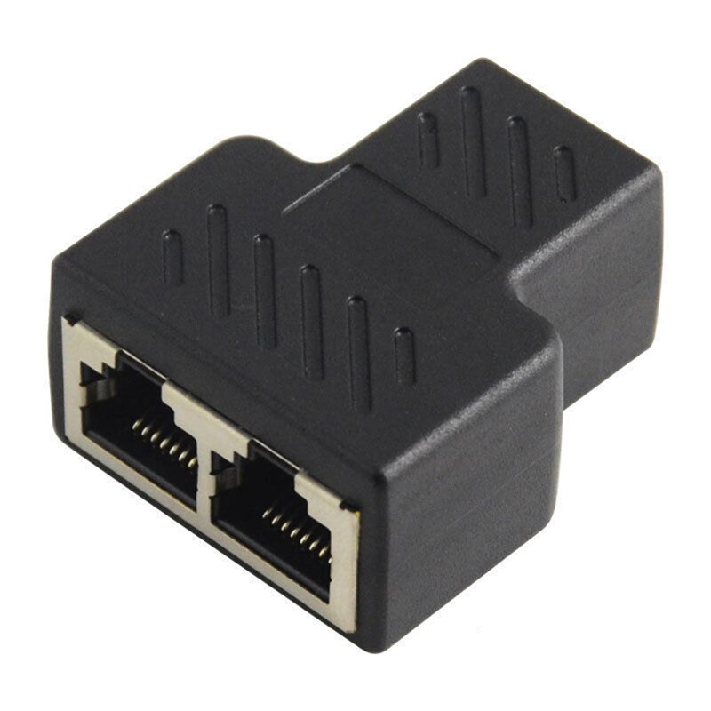 1 to 2 RJ45 Splitter Network Adapter Connector Split Cable Network Extender Extension Connector Ethernet LAN Double Ports Plug