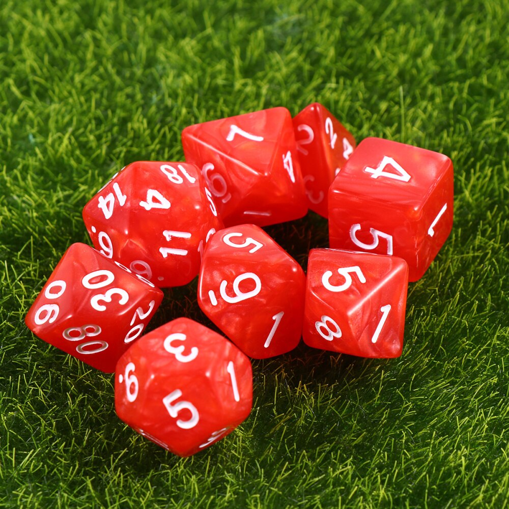1 set van /10 stuks acryl polyhedron dobbelstenen, getallen dobbelstenen, veelzijdige entertainment dobbelstenen voor thuis, bar, bordspellen (zwart)