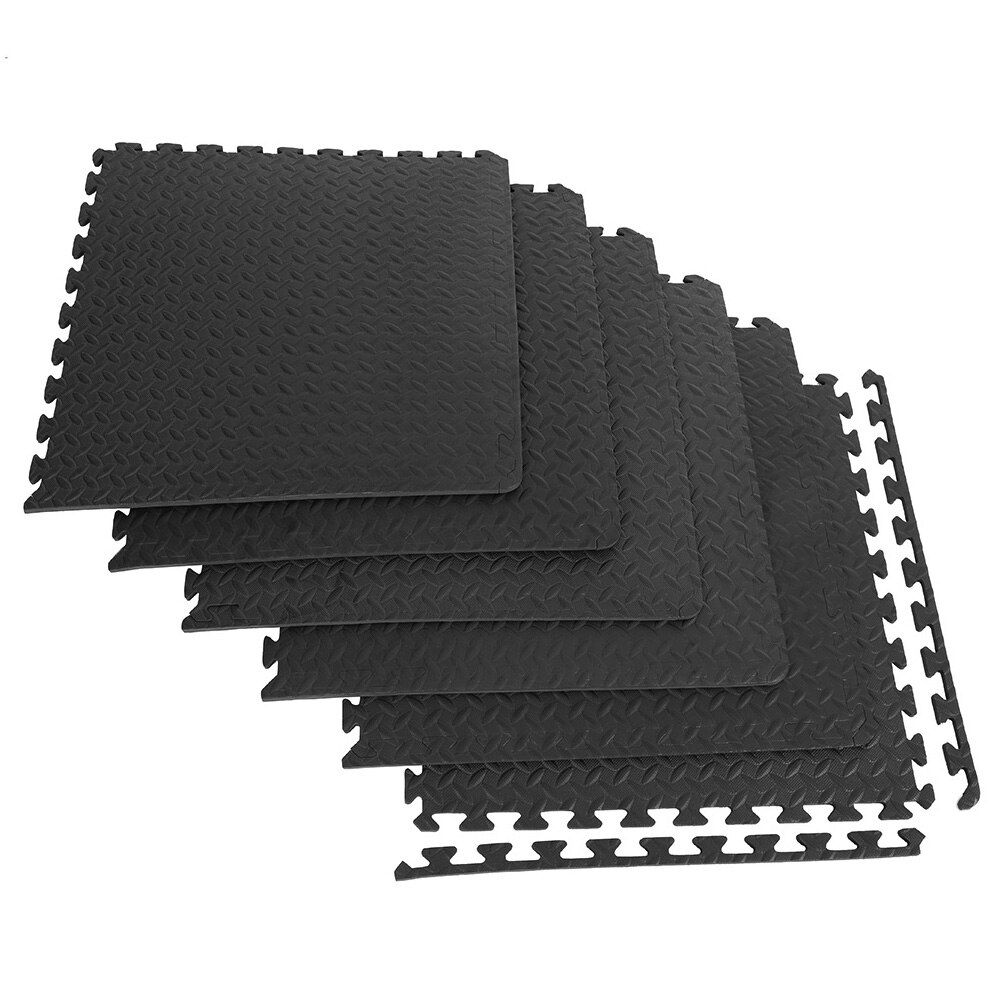 12PCS 30*30cm Protective Floor Mat EVA Leaf Grain Floor Mats Gym Floor Mat Splicing Mats Patchwork Rugs Thicken Shock For Gym