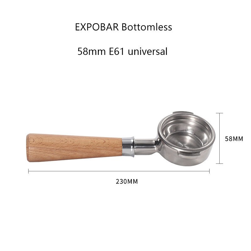 EXPOBAR – Machine à café E61, en bois massif, poignée sans fond, 58MM, universelle, en acajou: E61-A2