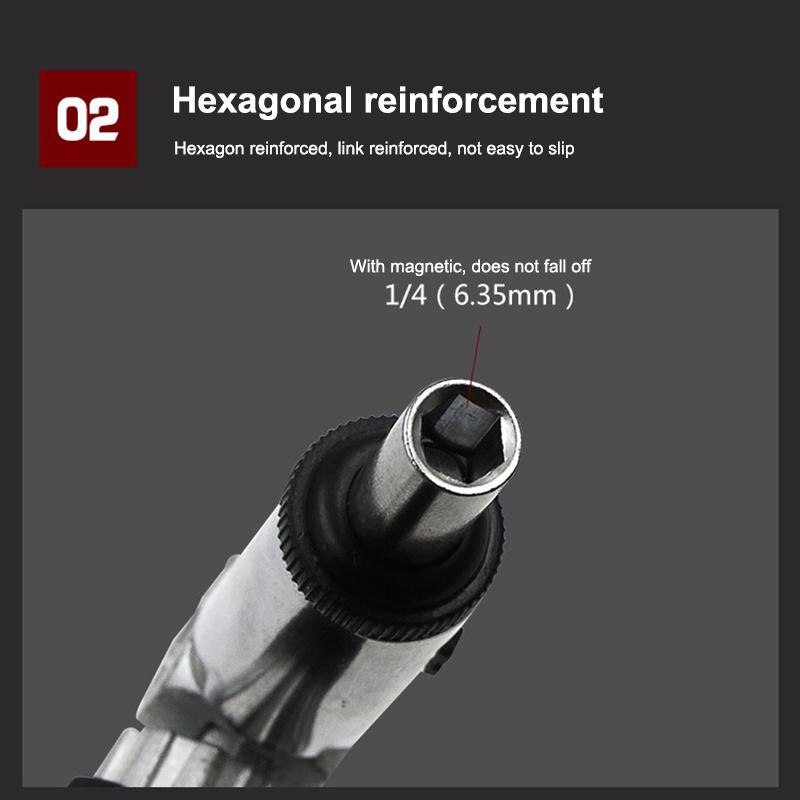 Duurzaam 0-180 Graden Ratelschroevendraaier Opvouwbare 1/4 Hex Interface Lock Demonteren Schroevendraaier