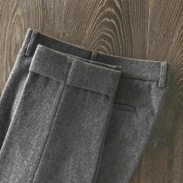 Mannen Broek Grijs Wol Tweed Curling Broek Broek Voor Mannen Casual Broek Dragen Gentleman Broek Herenkleding Broek