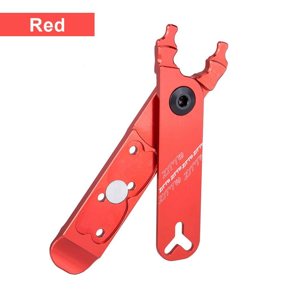 4-In-1 Mini Bike Chain Quick Link Tool Met Haak Up Multi Link Tang Mtb Road Fietsen ketting Klem Magic Gesp Fiets Tool Kit: Red