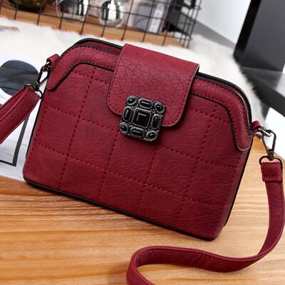 puers en cuir femme Top-poignée sac femmes sacs à bandoulière Shell Stlye dames sac à main sacs à bandoulière: red