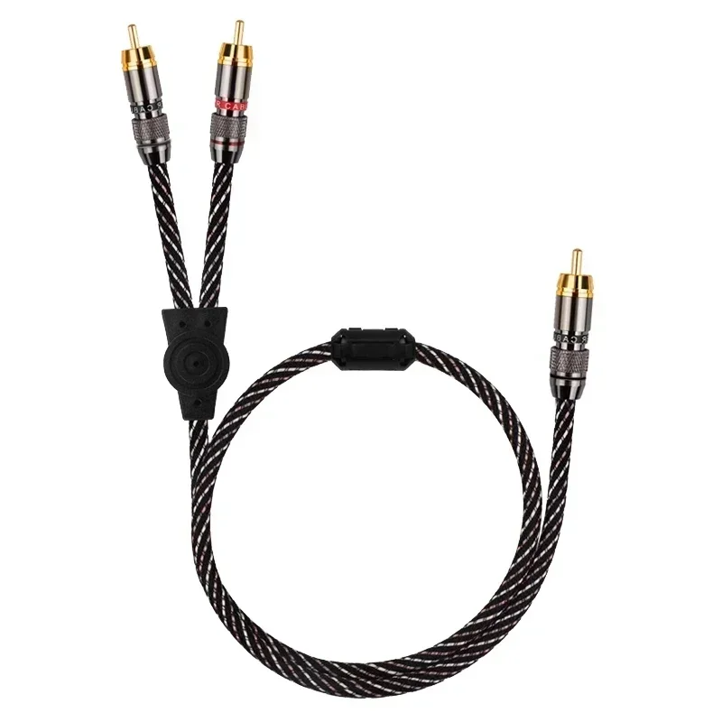 Cable RCA Hifi de 1 a 2 Cables de Audio y Video, Divisor de Cable de altavoz, Cable auxiliar para Subwoofer, DVD, amplificador de TV, electrónica de consumo