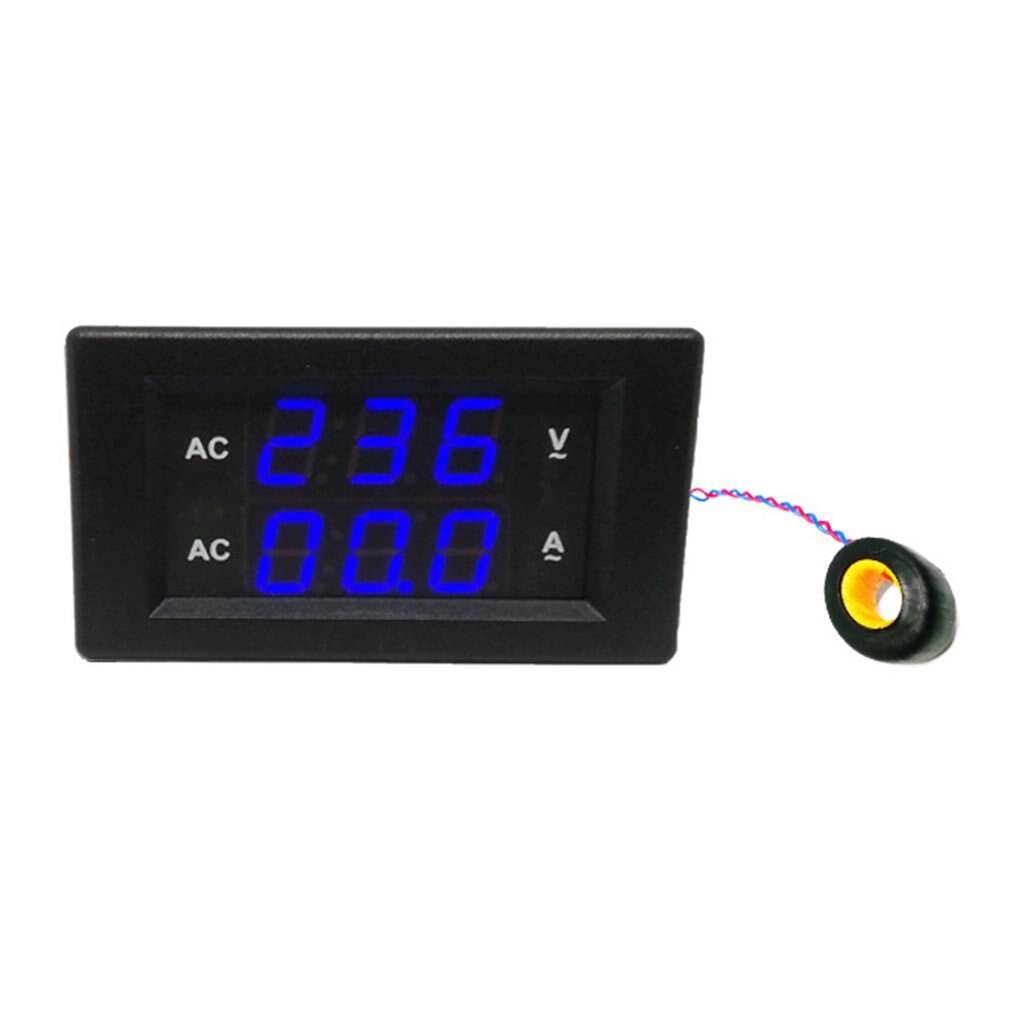 50A Ac Digitale Dual Led Display Voltmeter Amperemeter Amp Volt Voltage Current Meter Tester Hoge Precisie: Blue Blue