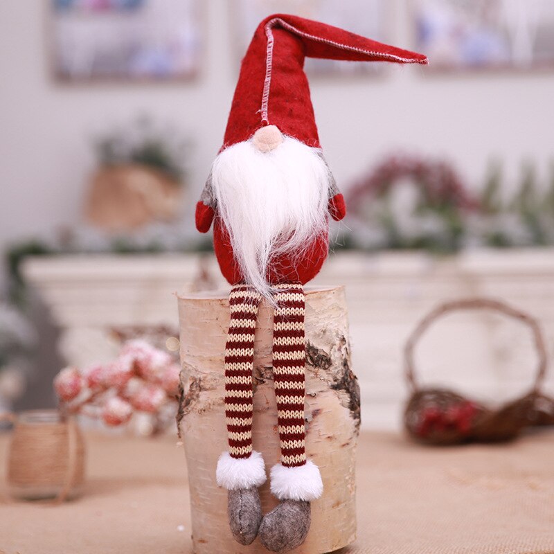 Juledukke legetøj julemanden snemand elg juletræ hængende ornament dekoration til hjem xmas fest jul: Rød