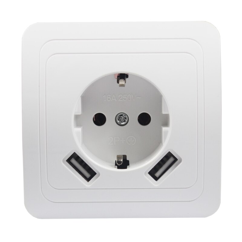 USB Wall Socket charger Double USB Port 5V 2A usb wall outlet white color LB-01-1: Double USB