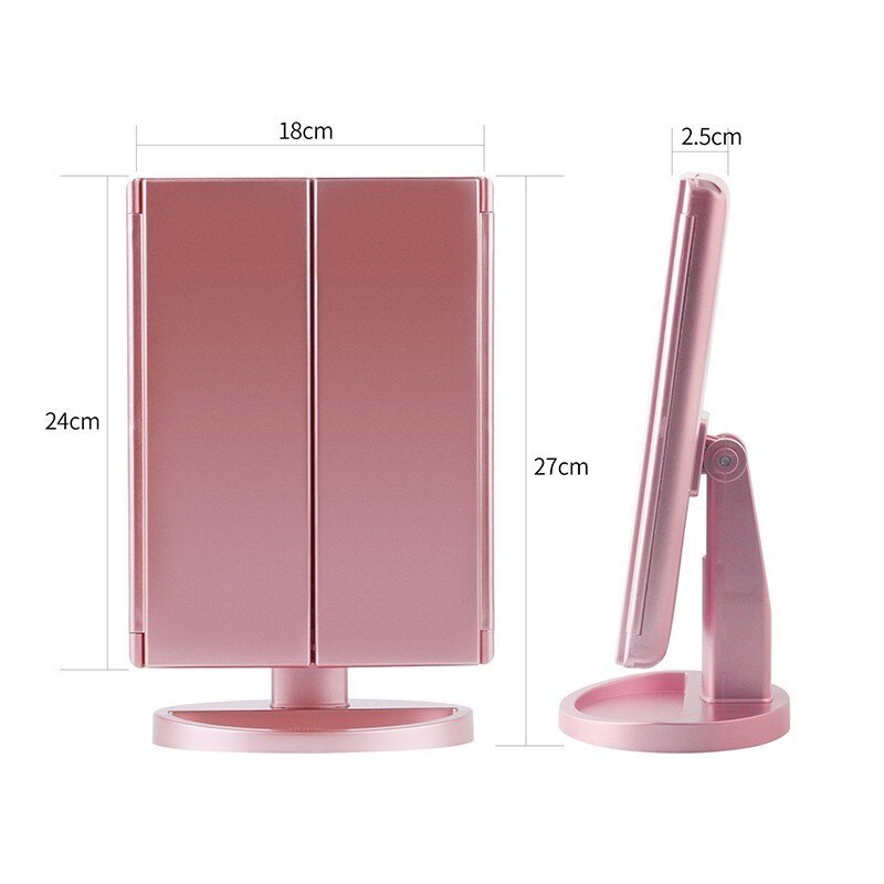 22 light Touch Screen LED Makeup Mirror table 1X2X/3X/10X Magnifying espejo de maquillaje vanity magnifier screen Folding Mirror