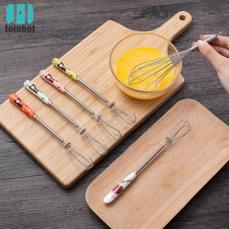 1 PC lovely mini Egg beater stainless steel manual egg beater coffee stirrer butter stirrer kitchen accessories cooking tools