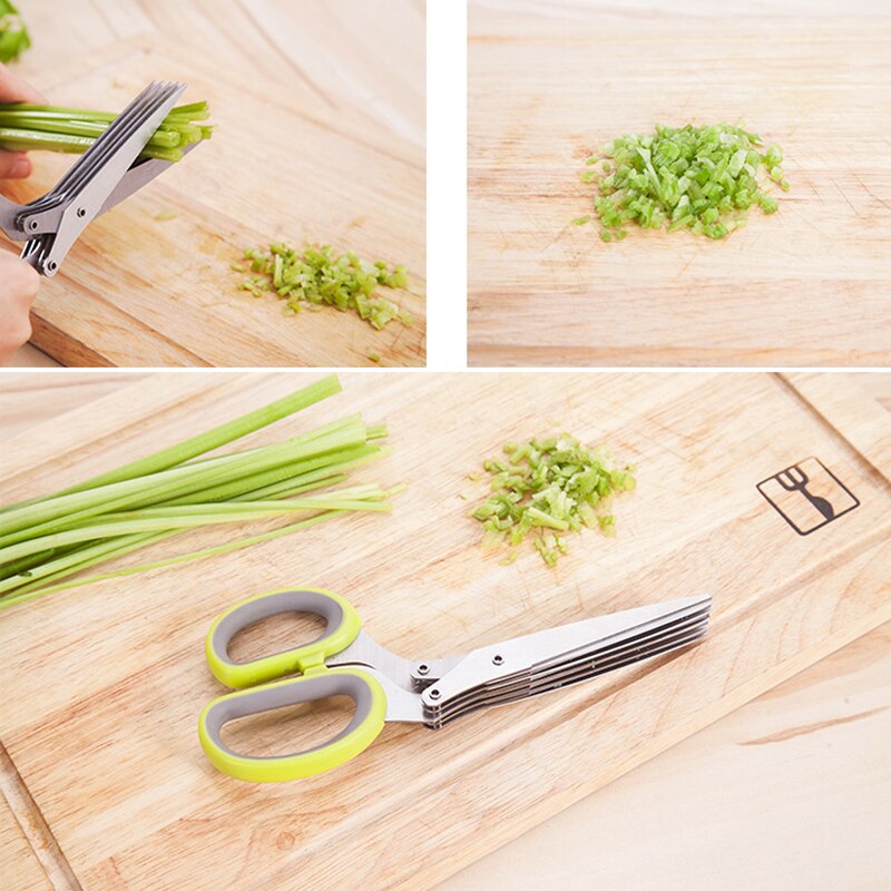 Kitchen tools 5 Blade Sushi Scallion Scissors Kitchen Scissor Shredded Chopped Scallion Cutter Herb Laver Spices Cook Tool Cut