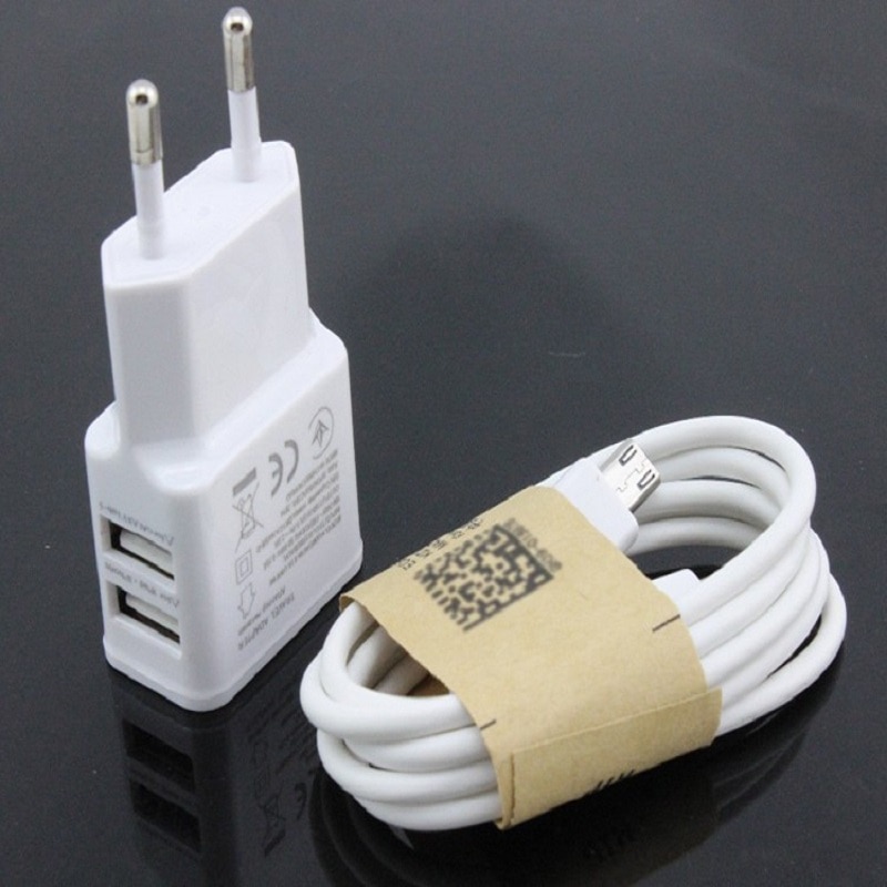 Dubbele USB Wandlader - 5V 2A Snelladen - EU/US Stekker - Universeel Compatibel voor iPhone Samsung