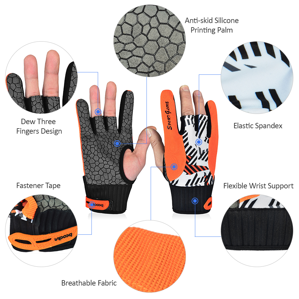 Men Women Bowling Glove Breathable Anti-Skid Soft Sports Bowling Ball Gloves Bowling Accessories Thumb Protectors
