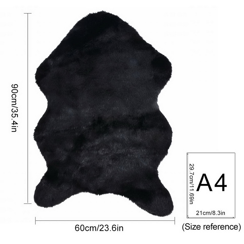 Tapis fourrure artificielle en peau de mouton | Tapis poilu de salon et de chambre à coucher, fourrure de peau, tapis de surface uni et pelucheux, tapis Faux lavable pour chambre à coucher