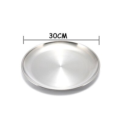 1pcs matte 304 metal stainless steel disc dessert tray tray multi-purpose plate: Size 30cm