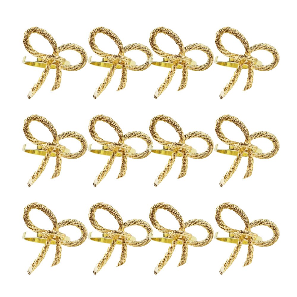 6/12 Pcs Eenvoudige Gouden Servetring Vlinder Strikje Servet Gesp Hotel Restaurant Mond Doek Ring Metalen Servetring