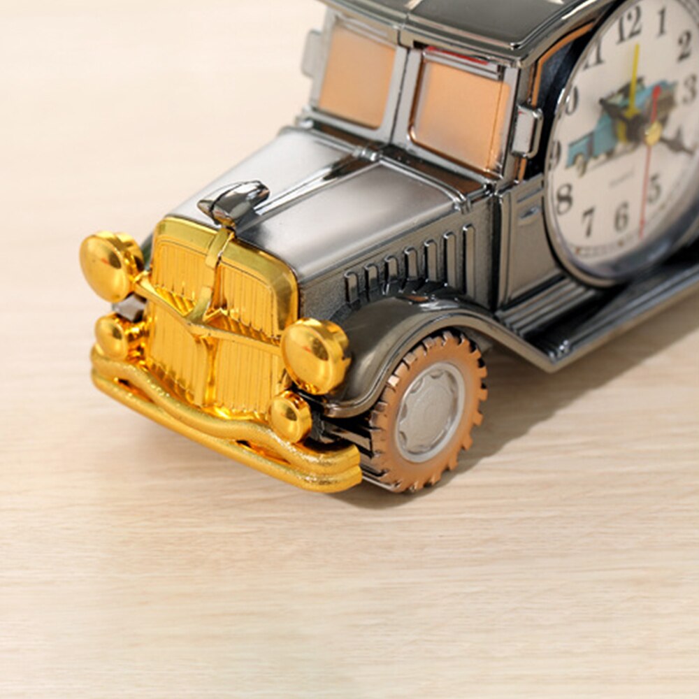 Klasyczny samochód kształt budzik zasilanie bateryjne ambona plastikowy analogowy budzik dla dzieci prezent Dom sypialnia wystrój stołu