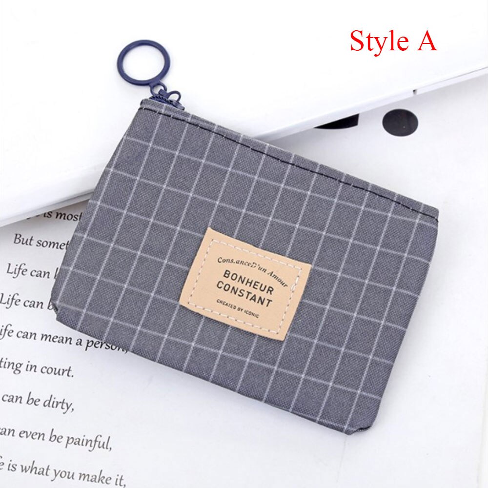 1 PC unisexe toile sac à main carte clé Mini sac à main sac en toile petit Zipper porte-monnaie porte-carte petit sac Mini portefeuille: Style A