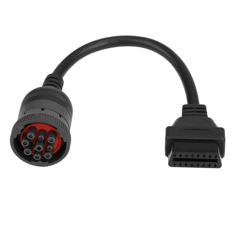 J1939 9Pin Diesel female To OBD2 16Pin Female Cable for cummins deutsch 9-pin Car Diagnostic Tool Adapter Converter