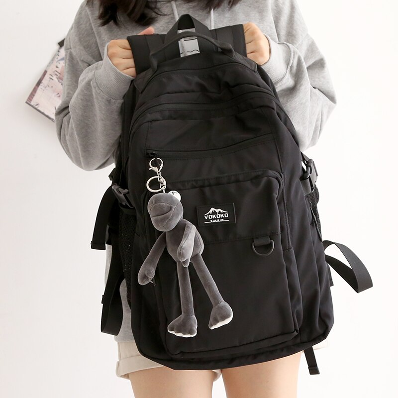 Grote Capaciteit School Laptop Bag Trendy Cool Rugzak Mannen Vrouwen Waterdichte Nylon Mannen Rugzakken Koreaanse Black Back Pack dames