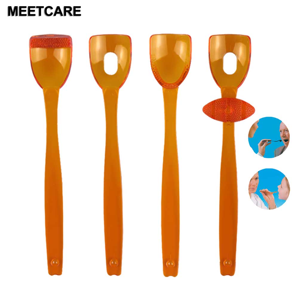 Cuchara de terapia del habla, entrenador de masaje muscular, lengua, rehabilitación del autismo, juego de herramientas de entrenamiento para mejorar la sabiduría, 4 piezas