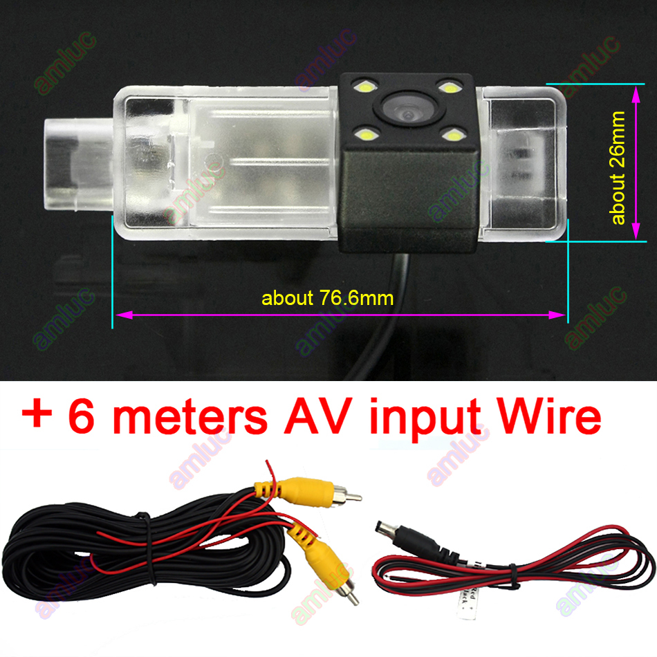 Telecamera retromarcia per auto per Peugeot 2008 208 301 307 3008 406 407 408 508 607 806 807 RCZ Citroen C5 C4 MG3 MG5 2010 2009: 4led posteriore telecamera