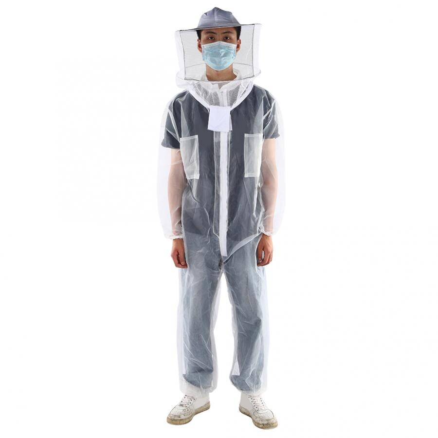 Beekeeper Anti Bee Biting Transparent One-Piece Nylon Mesh Beekeeping Suit Bee Clothing Supplies