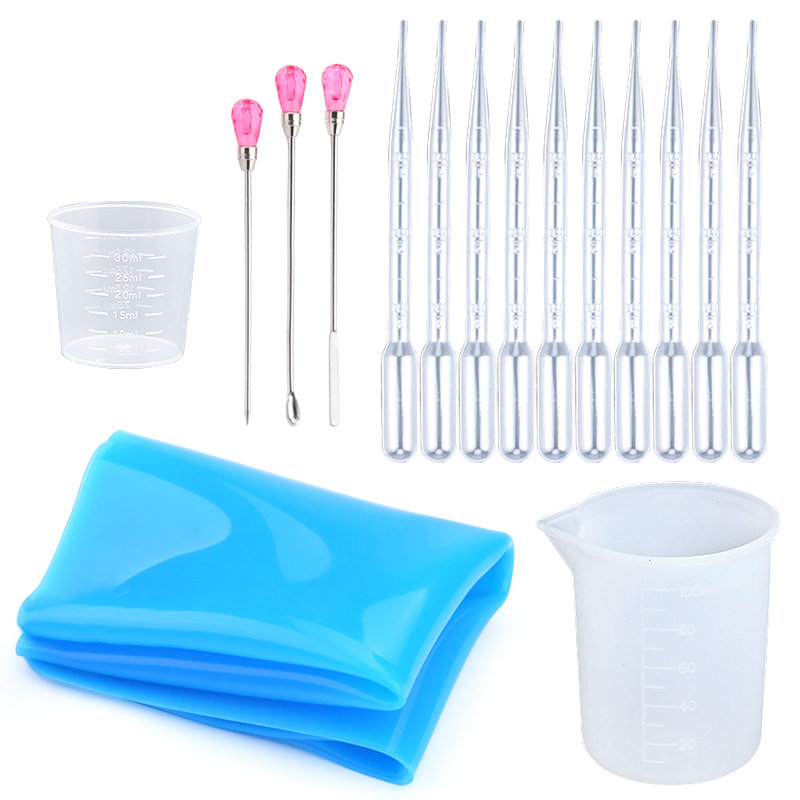 Epoxy Resin Jewelry making Tools Set Silicone Workbenches Plastic beaker drilling bits Wood stick Disposable Cups Dispenser: 2