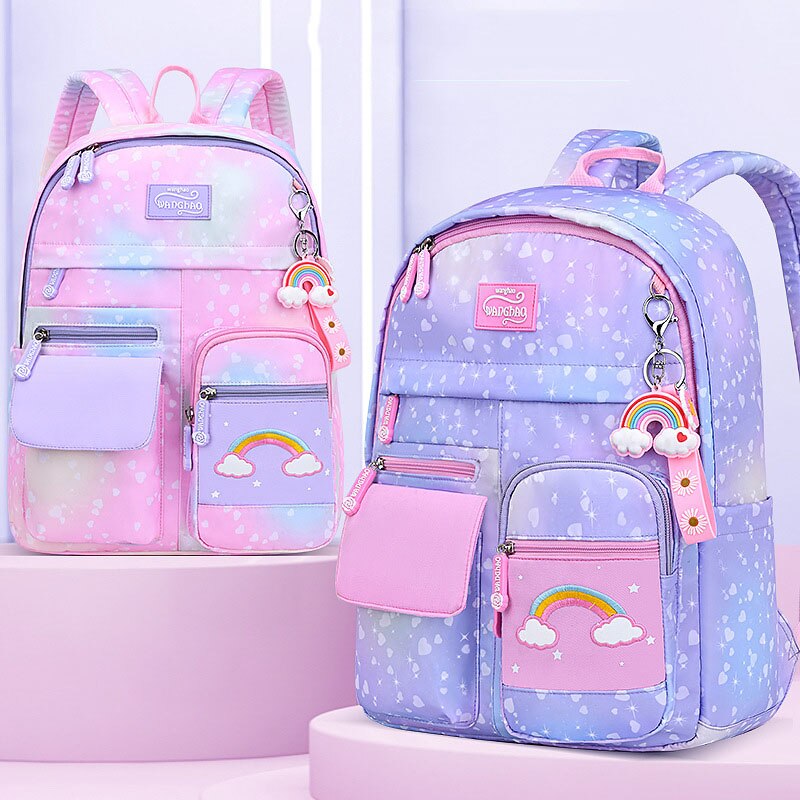 2022 Rainbow Series Backpack Kids Waterproof School Backpacks for Teenage Girls Primary Children School Bags mochila femenina