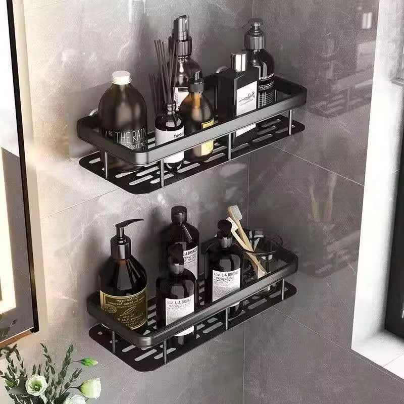 Driepotige rek aan de muur hangende hoek rechthoekige beugel aan de muur gemonteerde douche-shampoo rek badkamerrek handdoekenrek beugel