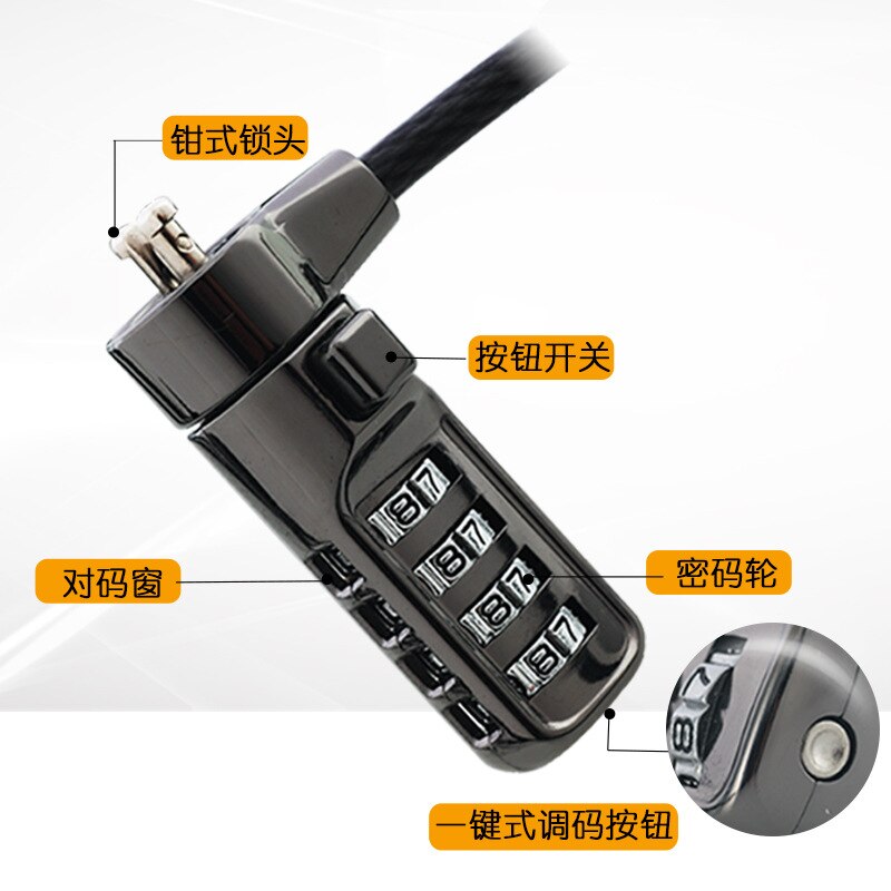 Collectie 4 Digit Security Wachtwoord Computer Lock Anti-Diefstal Ketting Voor Notebook Pc Laptop Anti-Diefstal Slot