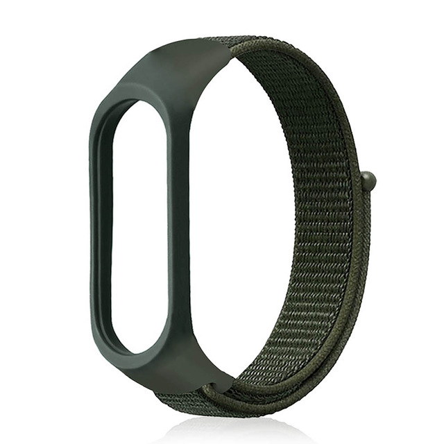 Correa de nailon para Xiaomi Mi band 5, repuesto de pulsera transpirable Xiomi Mi5 NFC, correa para Xiaomi Mi band 5: Army Green