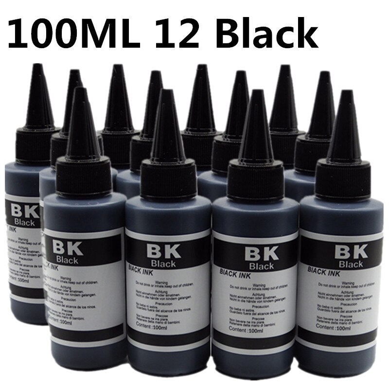 Black Ink for All Inkjet Printer Refillable Dye Ink Bulk Ink: 3BK