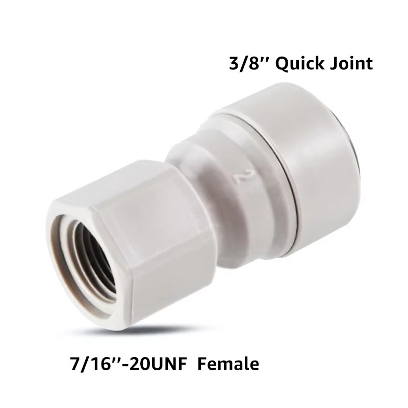 Joint rapide en plastique, raccord Push-fit FFL 3/8 "X 7/16" pour ligne de Tube de 9.52mm, connecteur rapide pour brassage à domicile pour distributeur de bière à verrouillage à bille