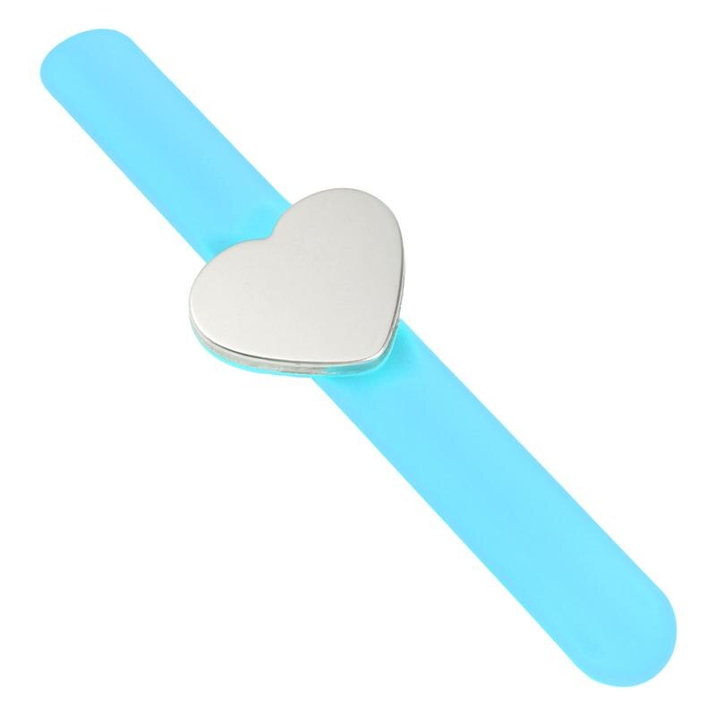 Magnetic Pin Bracelet Heart Shape Silicone Hand Band Wrist Strap Slap Bracelet Arm Pin Cushion Holder For Salon Hairstyling Clip: Blue