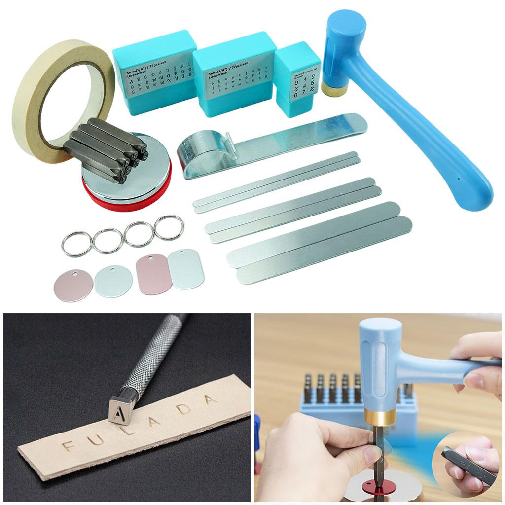 Kit d&#39;estampage en métal pour la fabrication de bijoux, poinçon, matrice de pressage, bloc de banc en acier, artisanat du cuir, outils de poinçonnage