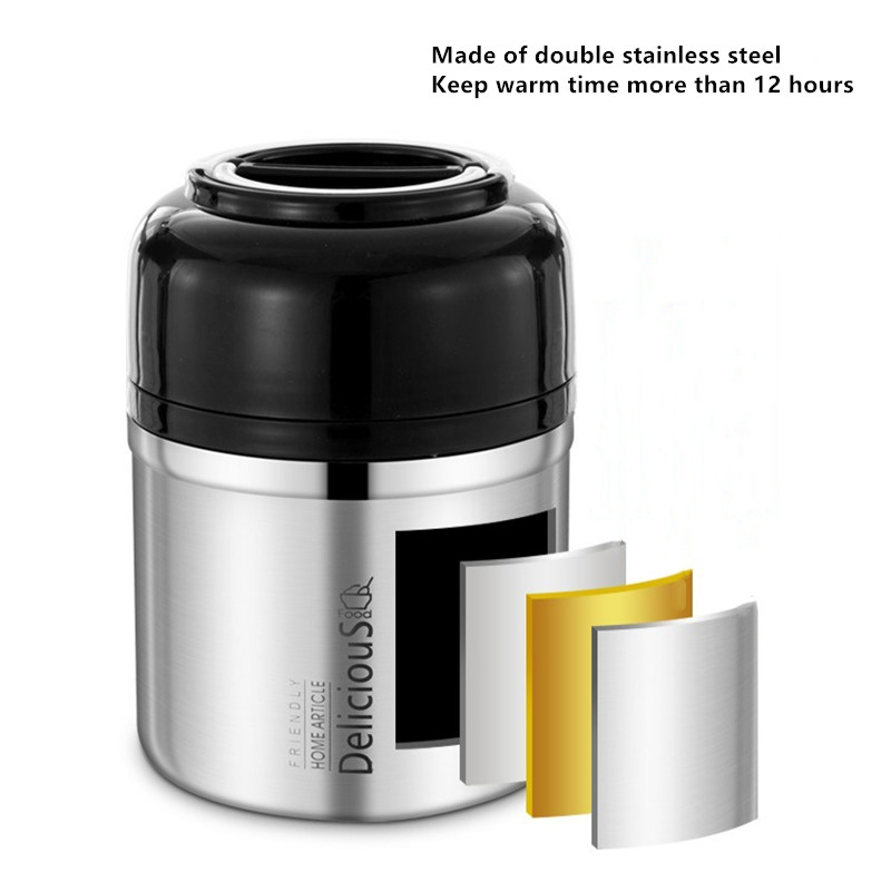 Lunchbox van roestvrij staal, thermische lunchbox met langdurige isolatie, bentobox, voedselbewaarcontainer voor kantoor en school