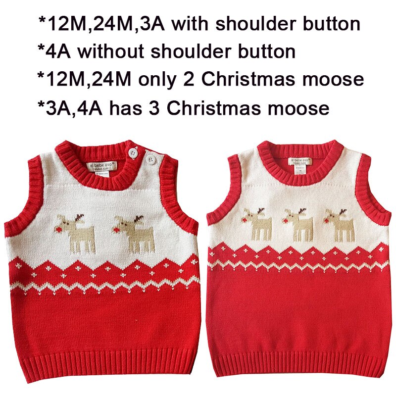 freundlicher weste mädchen gestrickte Baby weste Baby junge kleinkind mädchen weste baumwolle warme Weihnachten kleidung mädchen zur Seite fahren weste Elch verrotten Spitzen