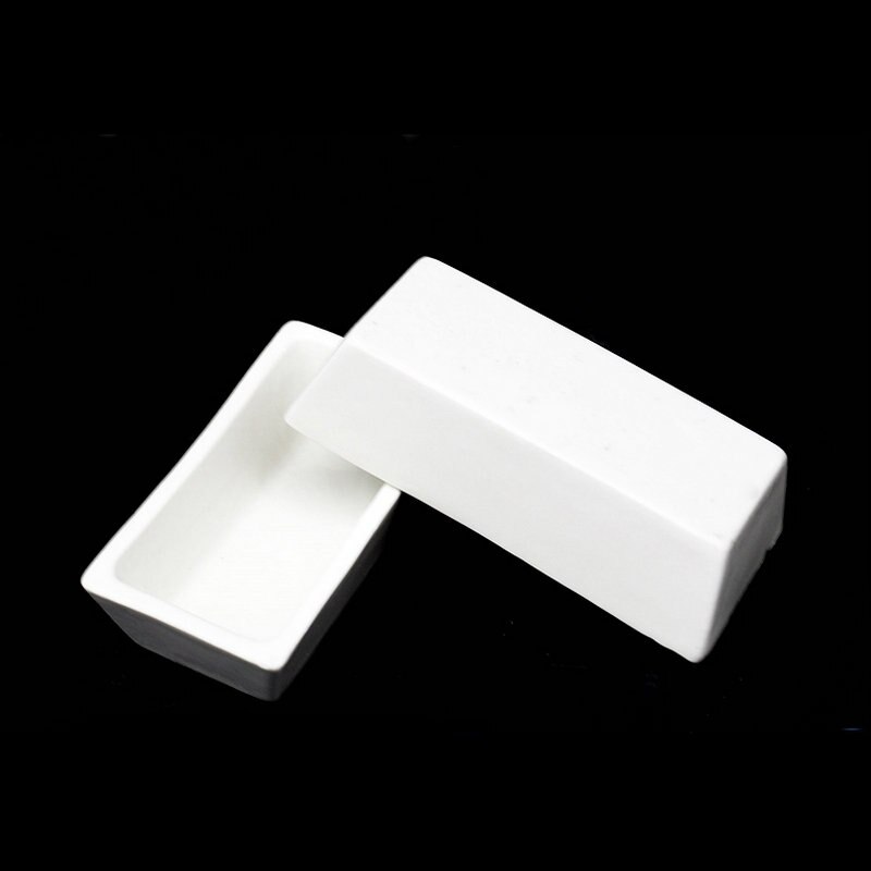 2pcs 90x60mm Opening Porcelain Combustion Boat Porcelain of the Ark Porcelain Boat for Labratory Chemical Experiment