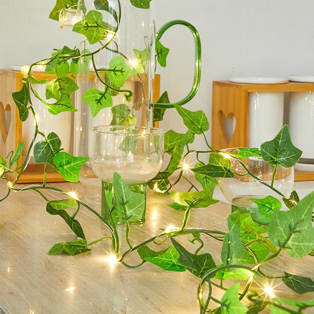 Solar Green Rattan String Lights Automatically Start Garden Night Home Fence Decoration Lighting Q3V7