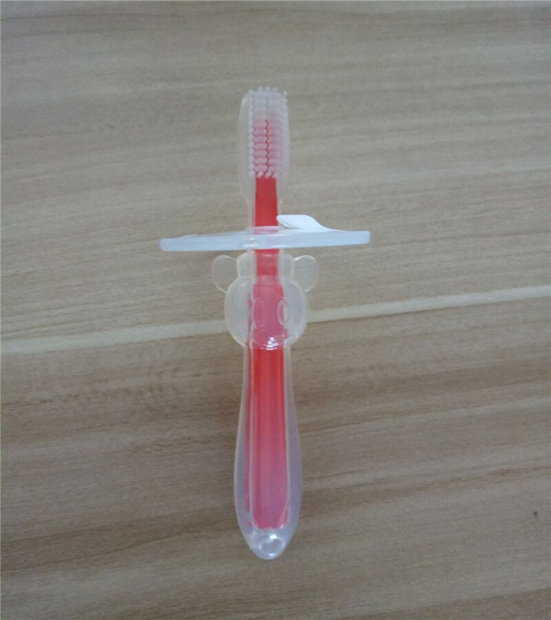 Soft-bristle Silicone Toothbrush for Infant Toddlers Children Training Protect Gums Toothbrush Baby Safe Ultra-soft Toothbrushes: red