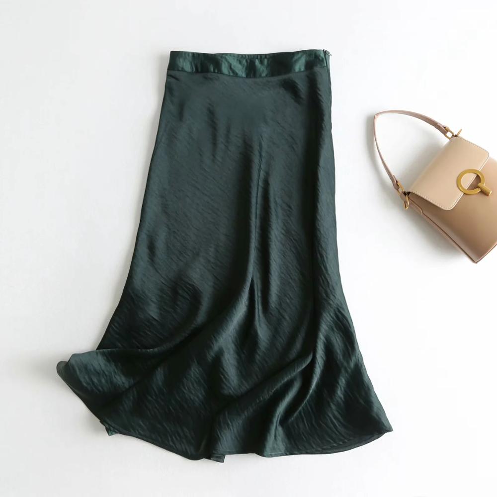 Falda bordada estilo inglés de oficina para mujer, Falda midi de verano lisa y , faldas de mujer a la , faldas largas para mujer