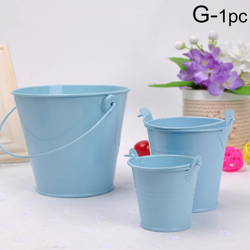 Hängande blomkruka i järn, metall, planteringshink, blomkruka, tunna, balkong, mini, förvaringskorg, heminredning, prydnadsföremål: S / Grön