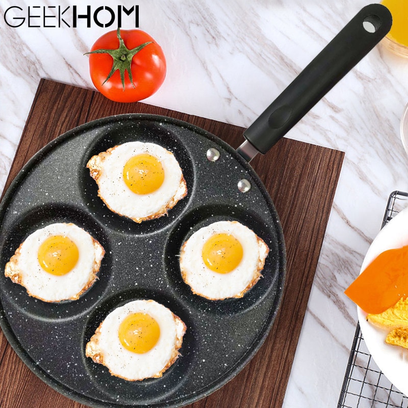 GEEKHOM Frying Pan Cast Iron Nonstick Pancake Pan Skillet Egg Pancake Steak Pan Cooking Egg Ham Pans Breakfast Maker Cookware