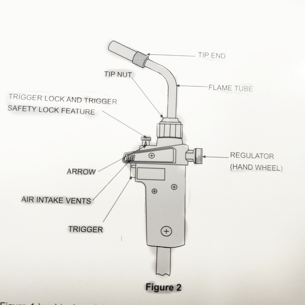 Mapp Gas Brazing Torch with Self Ignition Trigger suit 14.1-16oz MAPP Propane Cylinder CGA600(1"-20UNEF) Brazing Torch Burner