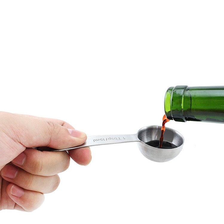 Baking tools All stainless steel kitchen seasoning Small key baking six pieces set spoon set round Head measuring cup