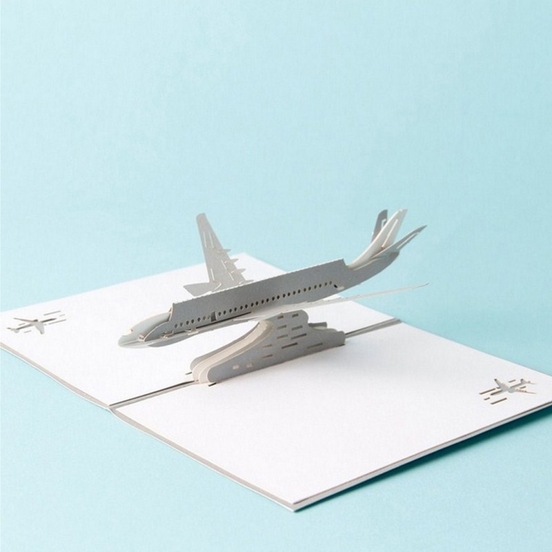 3D Pop hoch Flugzeug Grußkarten Weihnachten Geburtstag Valentinstag Einladung